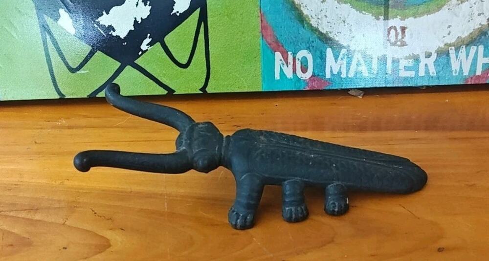 Vintage Cast Iron Beetle Boot Jack Puller 9" Cricket Bug Scarab Remover